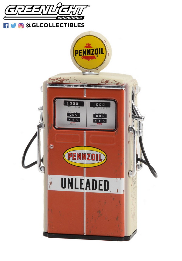 бензоколонка Tokheim 350 Twin Gas Pump "PENNZOIL Unleaded" 1954